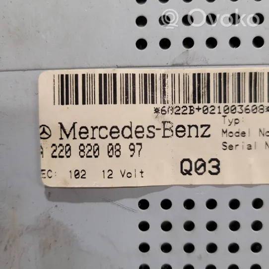 Mercedes-Benz S W220 Auxiliary heating control unit/module A2208200897