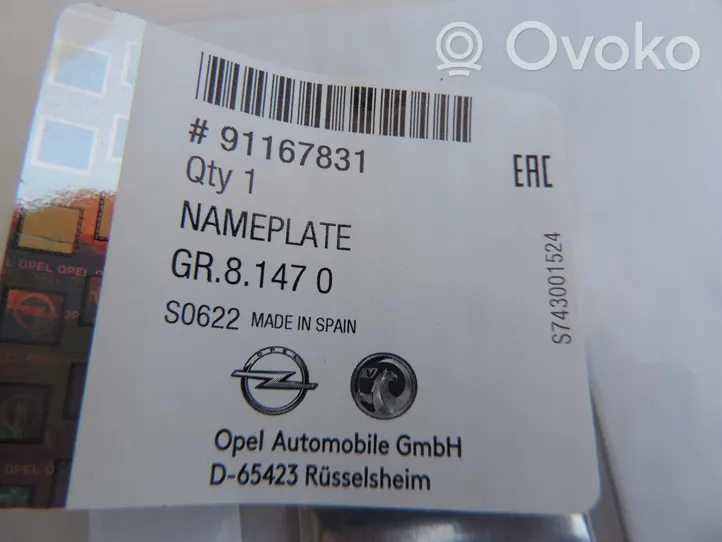 Opel Movano A Logo/stemma case automobilistiche 91167831