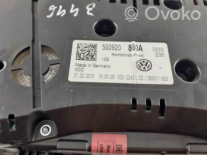 Volkswagen Golf VII Compteur de vitesse tableau de bord 5G0920860A