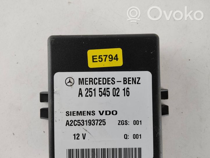 Mercedes-Benz R W251 Centralina/modulo sospensioni A2515450216