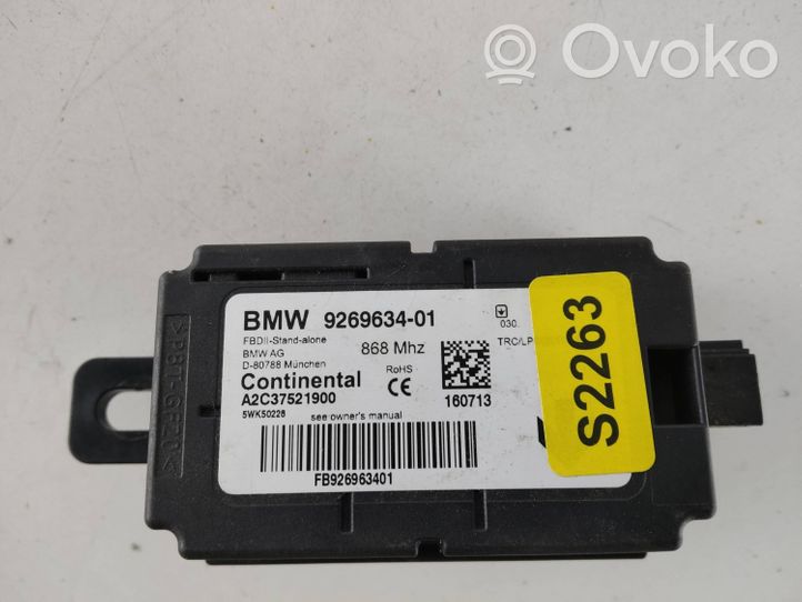 BMW 3 F30 F35 F31 Hälytyksen ohjainlaite/moduuli 9269634