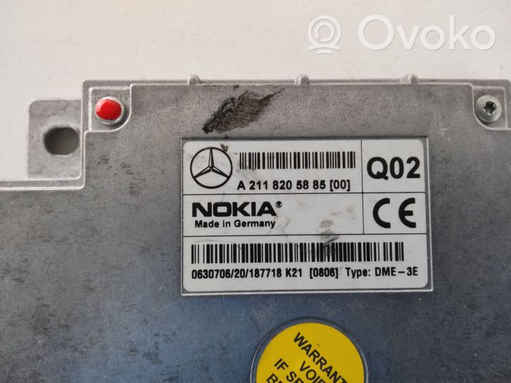 Mercedes-Benz E W211 Sterownik / Moduł sterujący telefonem A2118205885