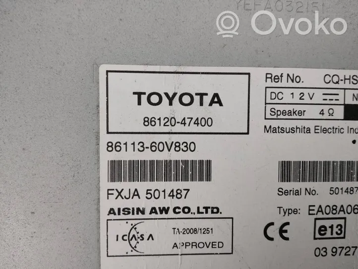 Toyota Prius (XW30) Unità principale autoradio/CD/DVD/GPS 8612047400