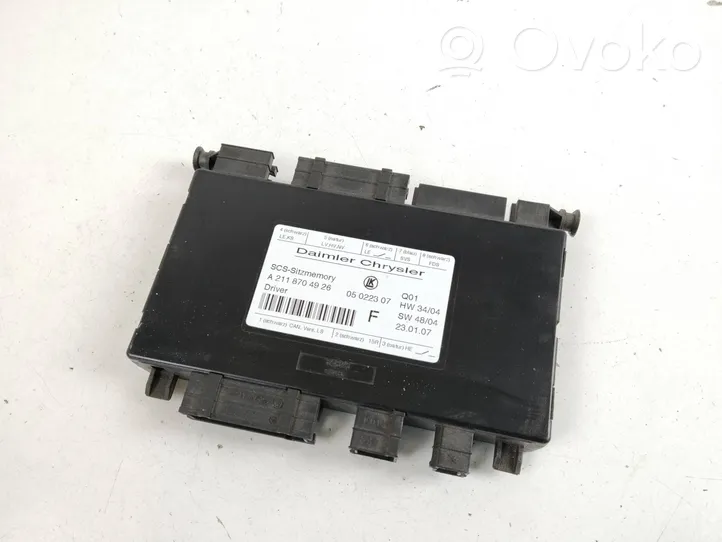 Mercedes-Benz CLS C219 Module de commande de siège A2118704926