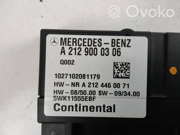 Mercedes-Benz C W204 Unité de commande / module de pompe à carburant A2129000306