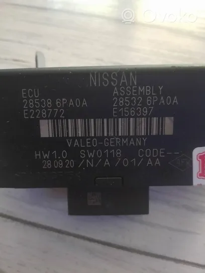 Nissan Juke II F16 Pysäköintitutkan (PCD) ohjainlaite/moduuli 285386PA0A