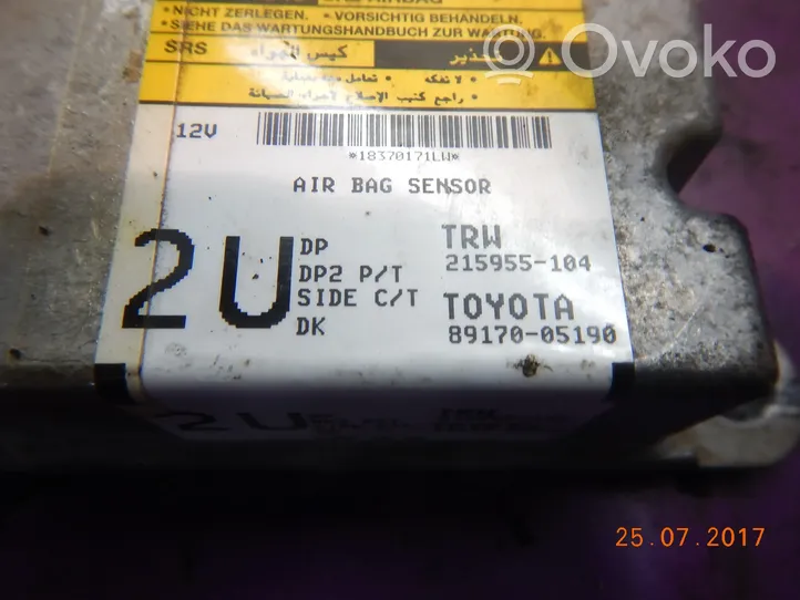 Toyota Avensis T250 Centralina/modulo airbag 89170-05190