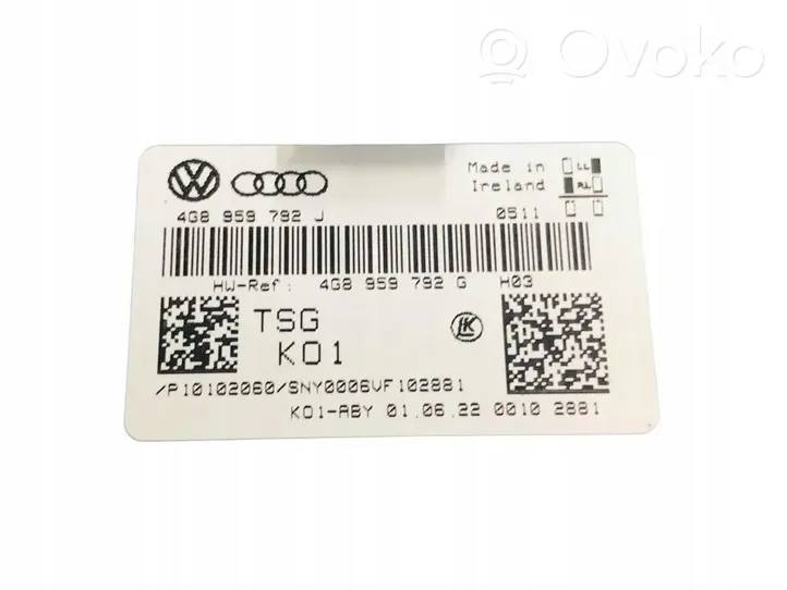 Audi A6 S6 C8 4K Unité de commande module de porte 4G8959792J