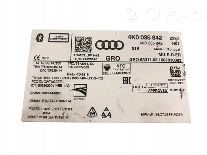 Audi A6 S6 C8 4K Inne komputery / moduły / sterowniki 4K0035842