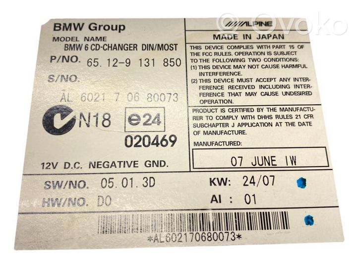 BMW 6 E63 E64 Changeur CD / DVD 9131850