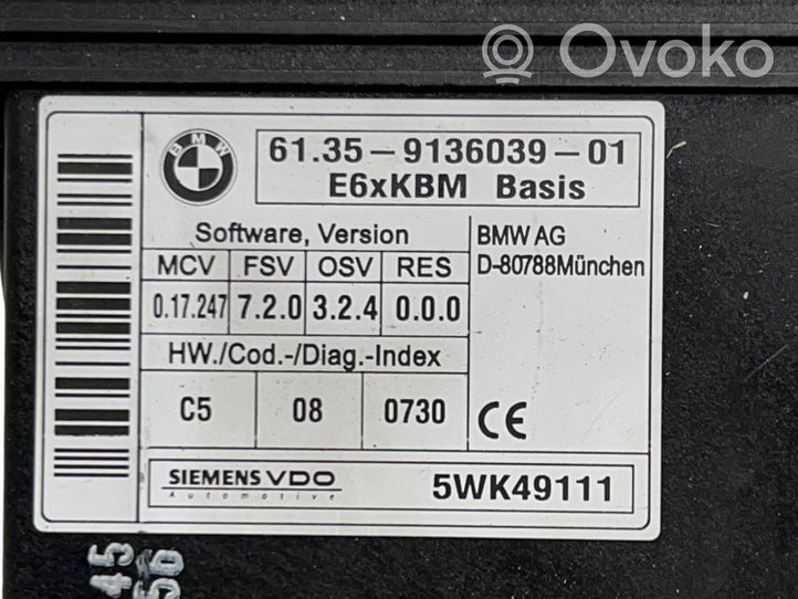 BMW 5 E60 E61 Komforto modulis 9136039
