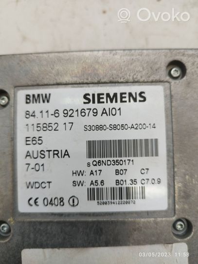 BMW 7 E65 E66 Puhelimen käyttöyksikkö/-moduuli 84116921679