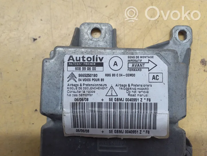 Citroen Berlingo Sterownik / Moduł Airbag 9665250180