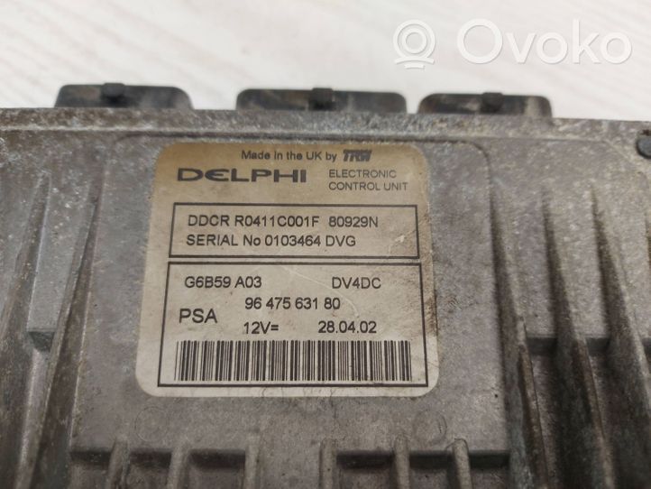 Citroen C3 Sterownik / Moduł ECU 9647563180