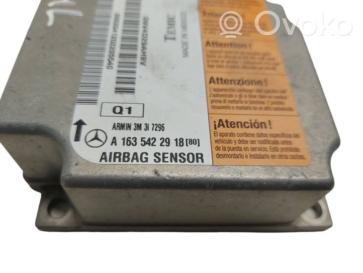 Mercedes-Benz ML W163 Centralina/modulo airbag A1635422918