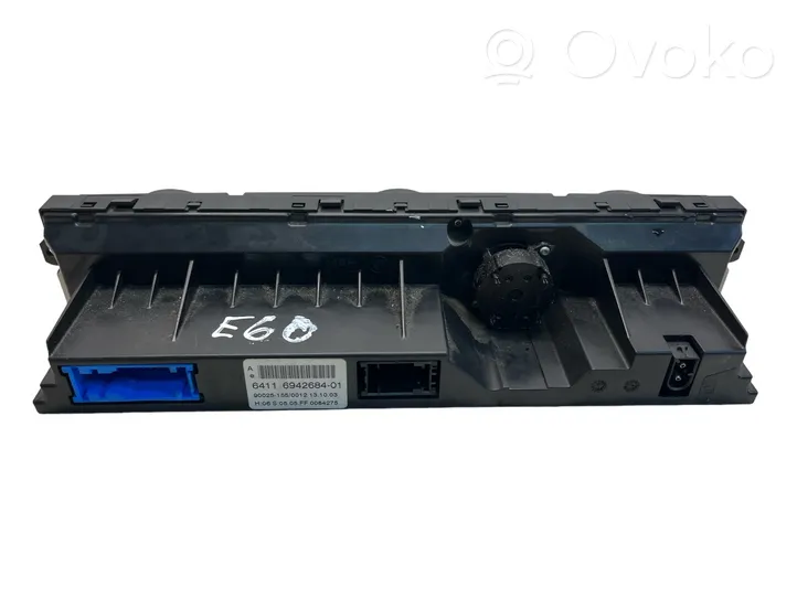 BMW 5 E60 E61 Console centrale, commande chauffage/clim 6942684