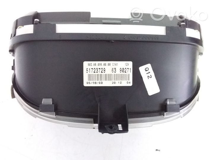 Fiat Punto (199) Tachimetro (quadro strumenti) 51723729