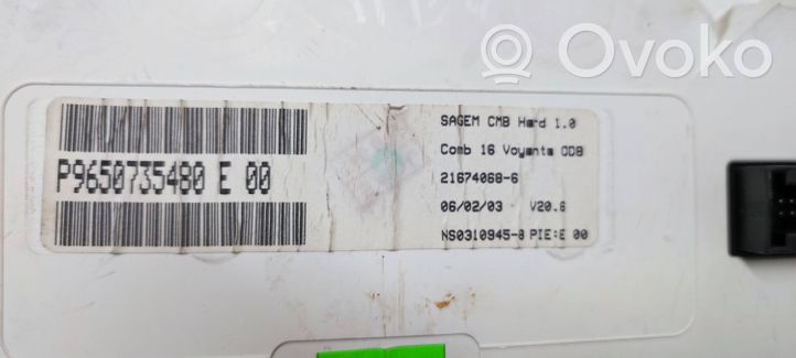 Citroen C3 Tachimetro (quadro strumenti) 9650735480