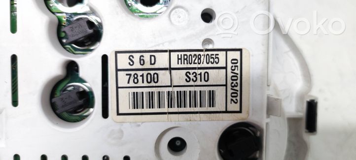 Honda Civic Compteur de vitesse tableau de bord HR0287055