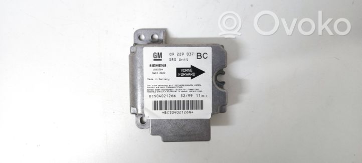 Opel Astra G Module de contrôle airbag 09229037