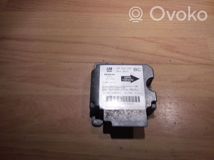 Opel Astra G Airbag control unit/module 09229037BC