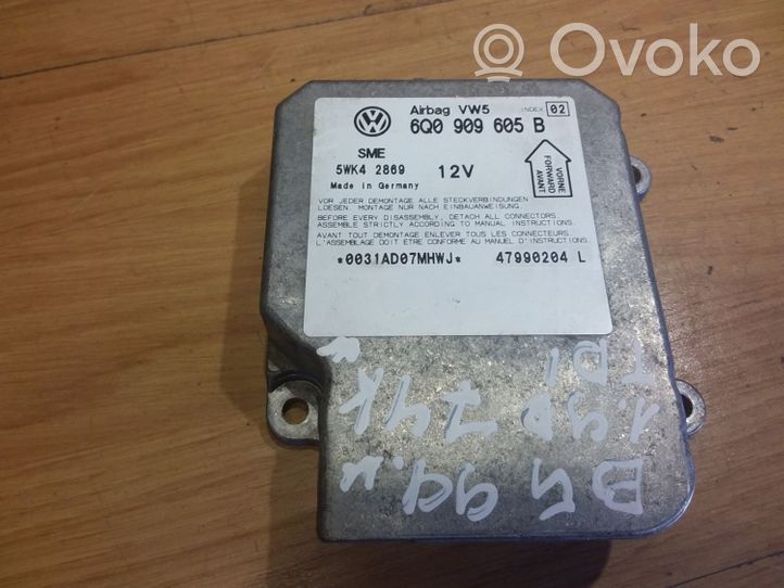 Volkswagen PASSAT B5 Oro pagalvių valdymo blokas 6Q0909605B