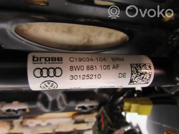 Audi A4 S4 B9 8W Garnitures, kit cartes de siège intérieur avec porte 8W0881106AF