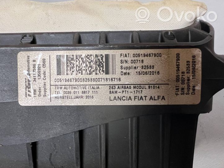 Opel Combo D Airbag del passeggero 00519467900