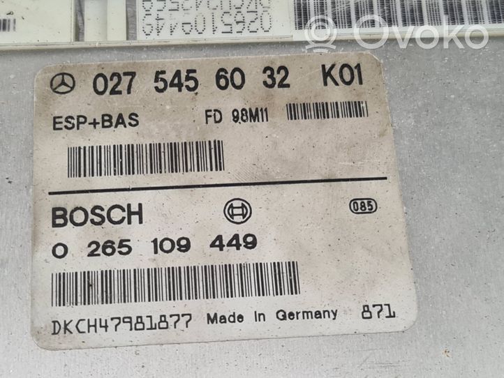 Mercedes-Benz C W203 Capteur ESP 0275456032