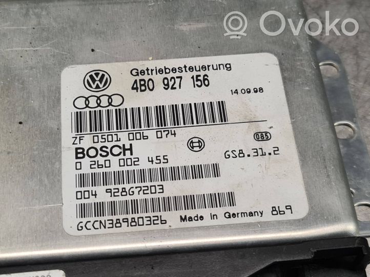 Audi A6 S6 C5 4B Sterownik / Moduł skrzyni biegów 4B0927156