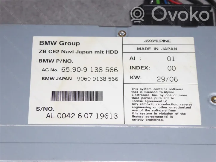 BMW 5 E60 E61 Navigaatioyksikkö CD/DVD-soitin 65906920422
