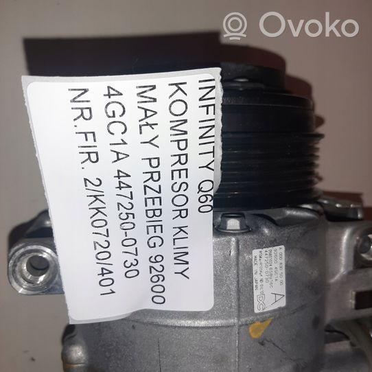 Infiniti Q60 Ilmastointilaitteen kompressorin pumppu (A/C) 4472500730