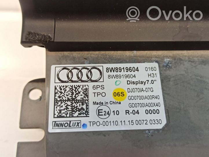 Audi A4 S4 B9 8W Monitori/näyttö/pieni näyttö 8W8919604 WYŚWIETLACZ EKR