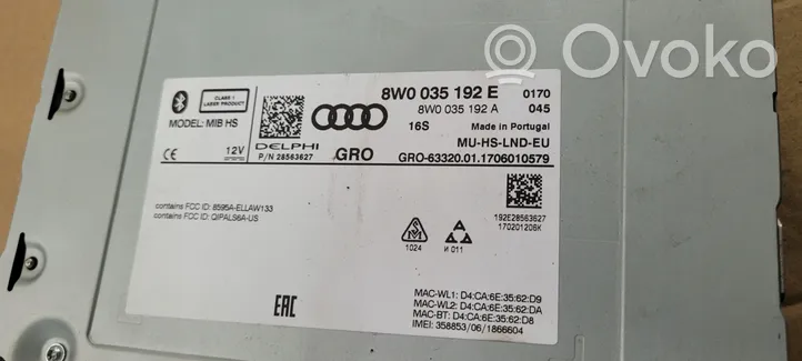 Audi A5 Unité principale radio / CD / DVD / GPS 8W0035192E