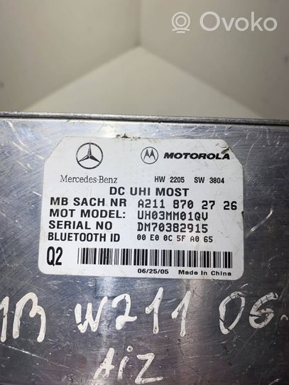 Mercedes-Benz E W211 Moduł / Sterownik Bluetooth A2118702726