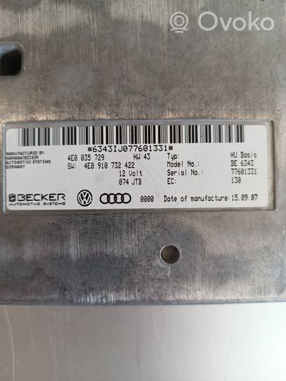 Audi A8 S8 D3 4E Unité de contrôle MMI 4E0035729