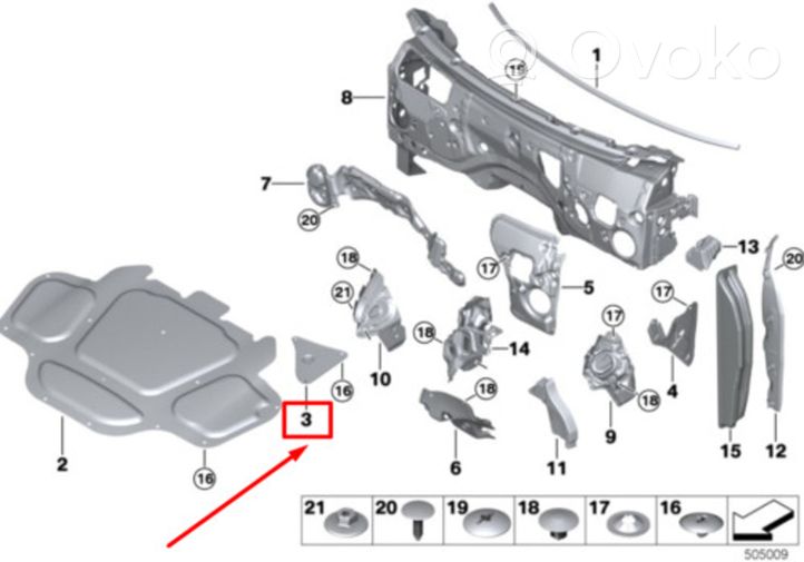 BMW X6 G06 Altra parte del vano motore 7214633