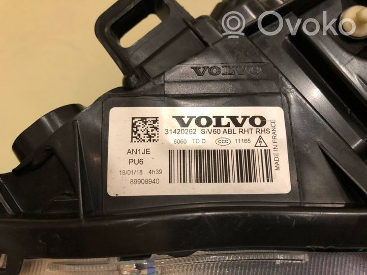 Volvo S60 Etu-/ajovalon valaisimen sarja 31420261