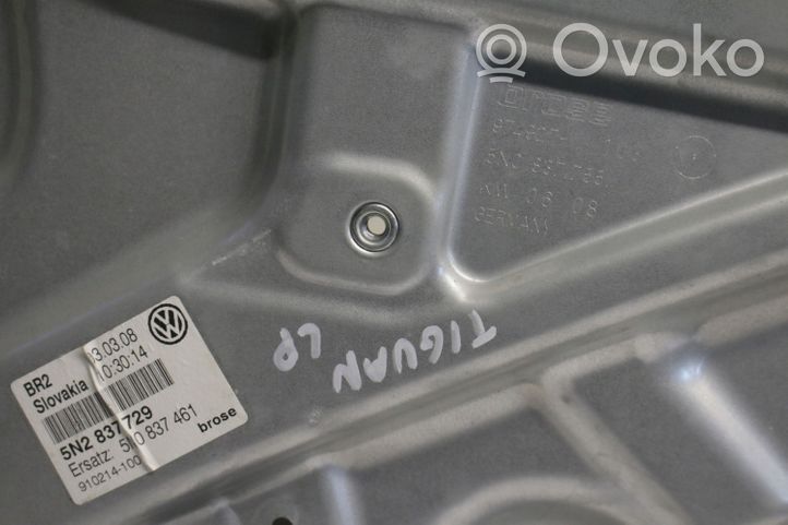 Volkswagen Tiguan Mécanisme de lève-vitre avant sans moteur 5N2837729