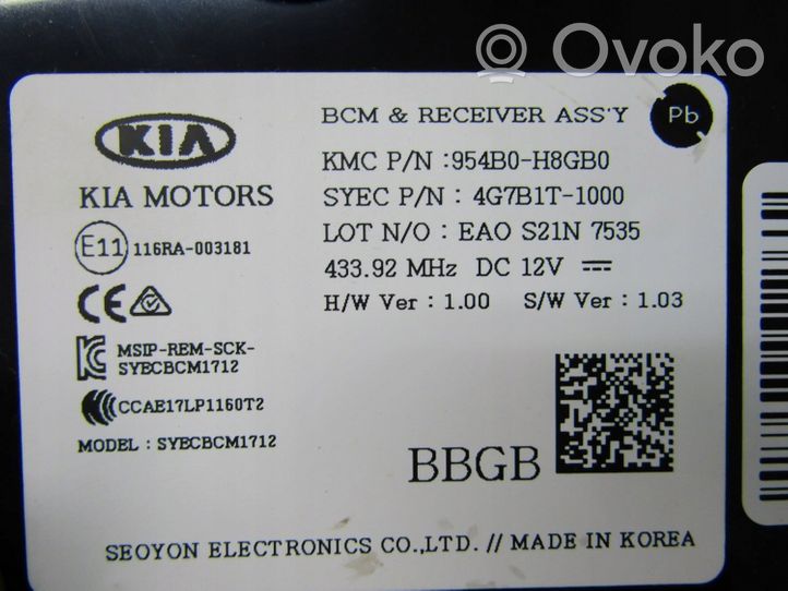 KIA Stonic Muut ohjainlaitteet/moduulit 954B0H8GB0