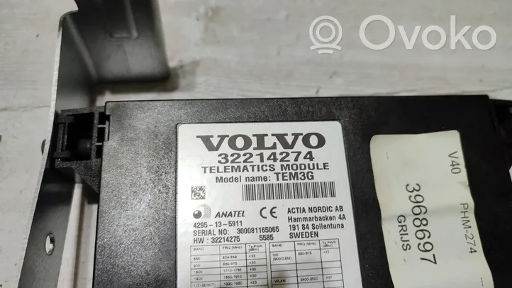 Volvo V40 Puhelimen käyttöyksikkö/-moduuli 32214274
