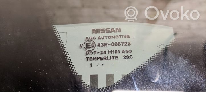 Nissan Qashqai Aizmugurējais virsbūves sānu stikls 43R006723