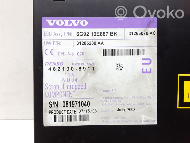 Volvo S80 Unité de navigation Lecteur CD / DVD 6G9210E887BK