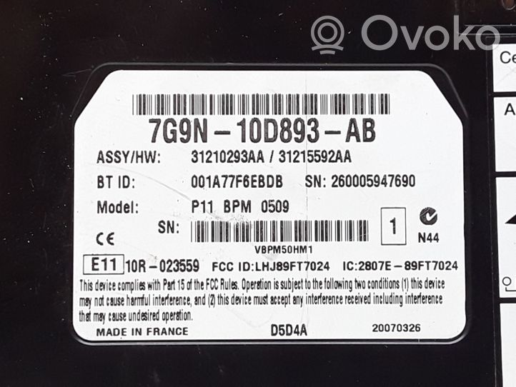 Volvo S80 Bluetoothin ohjainlaite/moduuli 7G9N10D893AB