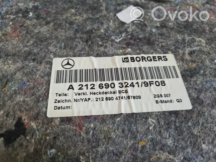 Mercedes-Benz E W212 Copertura del rivestimento bagagliaio/baule A2126903241