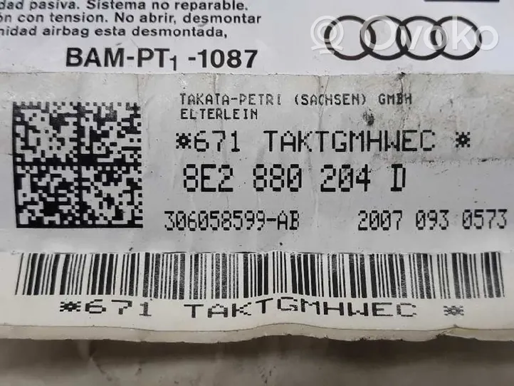 Audi A4 S4 B7 8E 8H Airbag del passeggero 8E2880204D