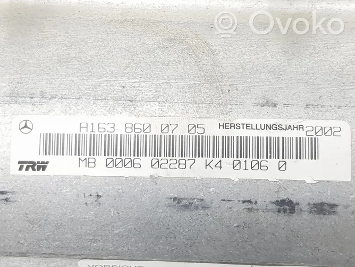 Mercedes-Benz ML W163 Poduszka powietrzna Airbag pasażera A1638600705