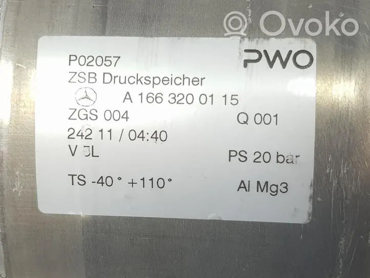 Mercedes-Benz ML AMG W166 Accumulateur de pression de réservoir suspension pneumatique A1663200115