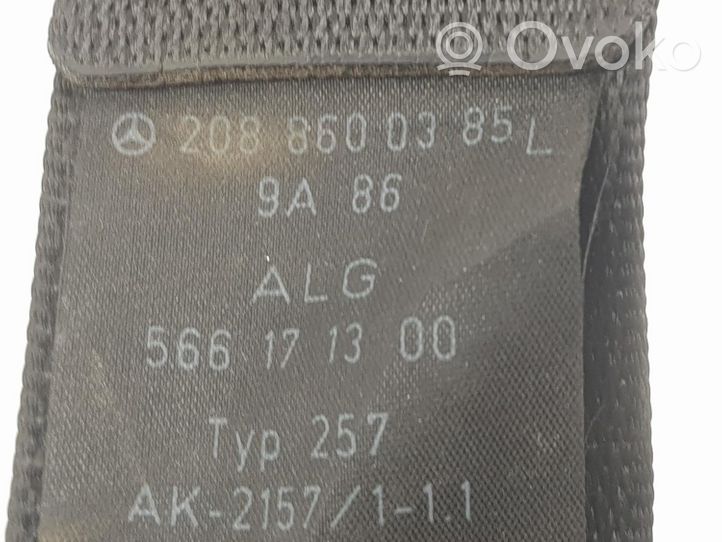 Mercedes-Benz CLK A208 C208 Pas bezpieczeństwa fotela tylnego A2088600385