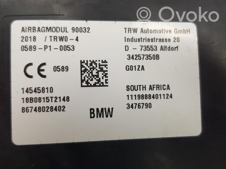 BMW X3 G01 Poduszka powietrzna Airbag boczna 72117480284